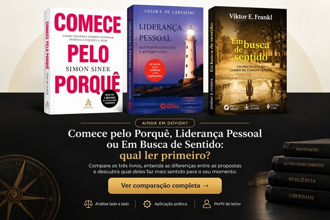 Comece pelo Porquê, Liderança Pessoal ou Em Busca de Sentido: qual ler primeiro?